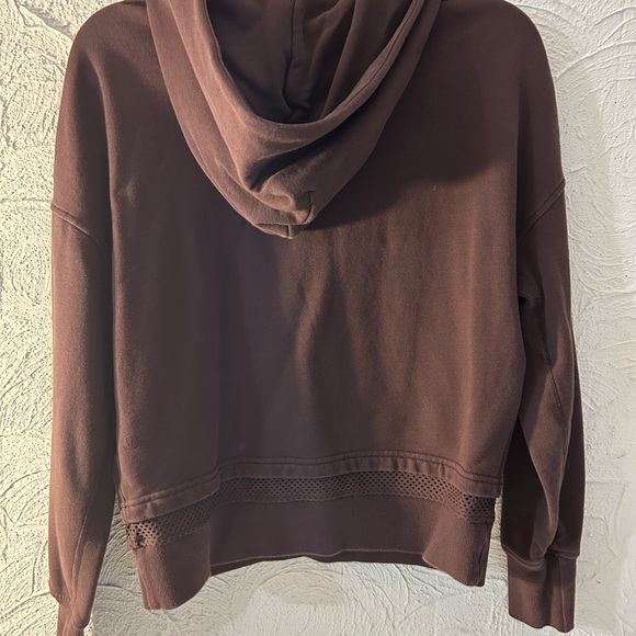 Deep Plum/Purple LuLu Lemon Pullover Crop Hooded Sweatshirt - Picture 2 of 5